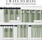 XTMYI Sage Green 90 Inches Long,50 Inches Wide Country Curtains for Living Room,Sheer Linen Curtains for Bedroom