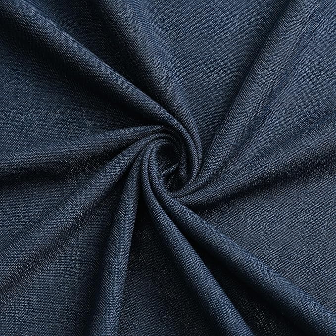 Vision Home Navy Blue Pinch Pleated Full Blackout Curtains Linen Blended Room Darkening Curtain Panels 112 inch for Living Room Bedroom Thermal Insulated Pinch Pleat Drapes with Hooks 40" Wx112 Lx2