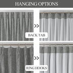 Vision Home Charcoal Grey Pinch Pleated Full Blackout Curtains Room Darkening Window Curtains 84 inch for Living Room Bedroom Thermal Insulated Pinch Pleat Drapes with Hooks Back Tab 2 Panel 40"Wx84"L