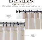 XTMYI Beige Curtains 108 Inches Long for Living Room 2 Panels Linen Back Tab Greige Curtain for Dining Room,50x108 Inch Length
