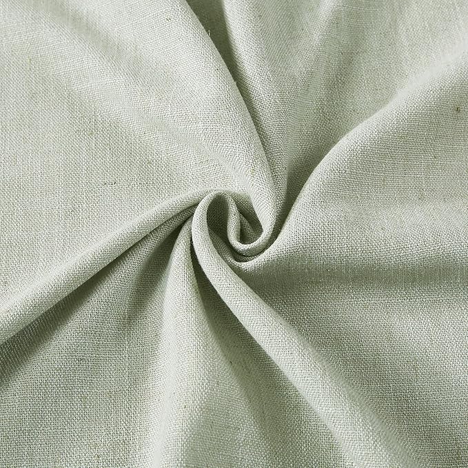 Vision Home Soft Green Pinch Pleated Semi Sheer Curtains Textured Linen Blended Light Filtering Window Curtains 120 inch for Living Room Bedroom Patio Pinch Pleat Drapes with Hooks 10FT 60" Wx120 Lx1