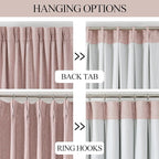 Vision Home Pink Pinch Pleated Full Blackout Curtains Room Darkening Window Panels 84 inch for Girls Bedroom Living Room Thermal Insulated Pinch Pleat Pink Drapes with Hooks Back Tab 40" Wx84 Lx2