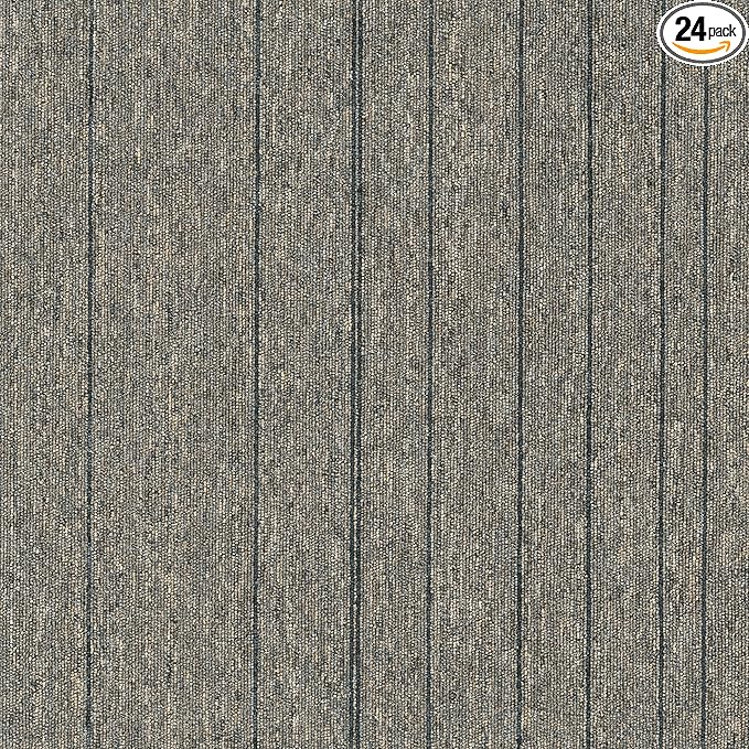 Mohawk Basics 24" x 24" Berber (Loop pile), 0.07" Pile Height, Carpet Tile, PET Fiber, Dime Color, (24 Tiles), (96 sqft/carton)