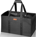 WONDAY Large Utility Tote Bag, Reusable Grocery Bags Collapsible Tote, Large Tote Bag With Handles Utility Tote Shopping Bags for Groceries, Storage, Picnic, Beach, Pool (Black)