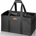 WONDAY Large Utility Tote Bag, Reusable Grocery Bags Collapsible Tote, Large Tote Bag With Handles Utility Tote Shopping Bags for Groceries, Storage, Picnic, Beach, Pool (Black)