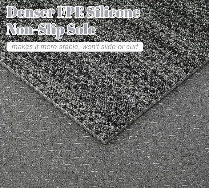 jxgzyy Commercial Carpet Tiles, 20×20 Inch, 0.31'' Padded Carpet Squares for Under Chair, Non-Adhesive Carpet Flooring with Textured Silicone Back, Easy DIY, Renter-Friendly, 4 Pcs/10.8 Sqft