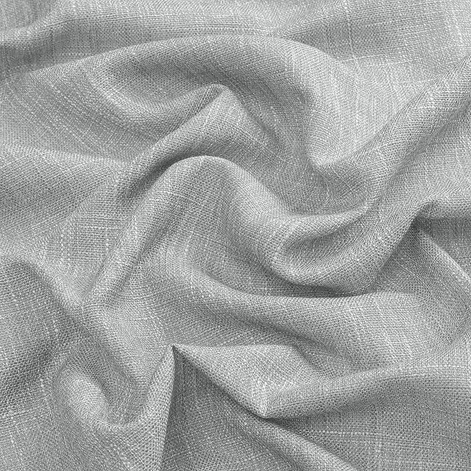 Vision Home Gray Pinch Pleated Semi Sheer Curtains Textured Light Filtering Window Curtains 72 inches for Living Room Bedroom Silver Grey Pinch Pleat Drapes with Hooks Back Tabs 2 Panels 40" Wx72 L