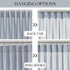 Vision Home Pinch Pleated Blue Semi Sheer Curtains Textured Light Filtering Window Curtains 72 inch for Living Room Bedroom Rayon Blended Chambray Blue Pinch Pleat Drapes with Hooks 2 Panels 40"Wx72"L
