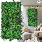 Artificial Greenery Wall Panels: 20"x 20" 2P UV-Anti Faux Green Grass Wall Privacy Backdrop Fence Screen for Garden Fence Covering Privacy, Outdoor Indoor Home Decor