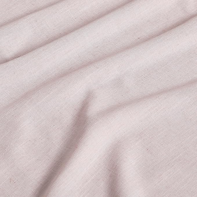 Vision Home Soft Pink Pinch Pleated Full Blackout Curtains Linen Blended Room Darkening Window Panels 84 inch for Living Room Bedroom Thermal Insulated Pinch Pleat Drapes with Hooks 60" Wx84 Lx1