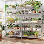 REIBII 1500LBS Storage Shelves 61.7''W Wire Shelving Unit 5 Tier Metal Shelving for Storage Rack Shelves Heavy Duty Garage Shelf Pantry Shelves Kitchen Shelving, 61.7" W*72.4" H*15.8" D, Chrome