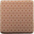 HomePop Upholstered Storage Cube Ottoman with Hinged Lid, Orange Geometric 17" x 17" x 18"