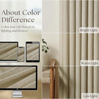 Khaki Beige Linen Curtains 45 Inch Length 2 Panel Set for Small Windows Rustic Country Linen Cotton Light Filtering Drapes Privacy Pinch Pleated Back Tab Semi Sheer Kitchen Curtains 45 Inches Long