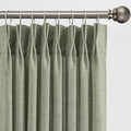 RAIN CITY 108 Inch Linen Curtains 2 Panels,Pinch Pleated Back Tab with Hooks for Track System,Loden Cotton Flax Weave Sheer Extra Long Curtain for Living Room Bedroom,9FT 9 Feet,Sage Green