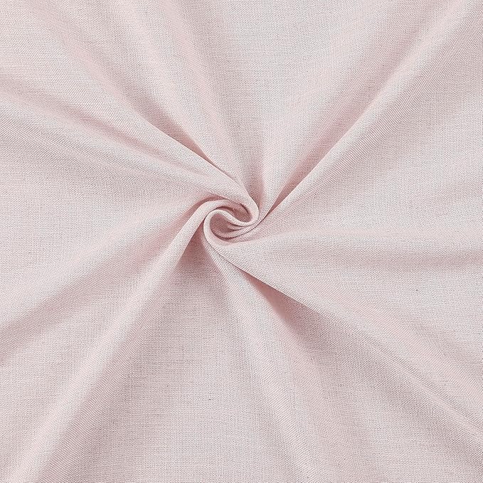 Vision Home Light Pink Pinch Pleated Semi Sheer Curtains Textured Linen Blended Light Filtering Window Curtains 112 inch for Living Room Bedroom Patio Pinch Pleat Drapes with Hooks 1 Panel 60"Wx112"L