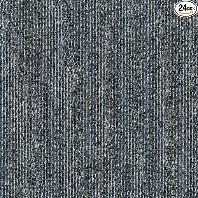 Mohawk Basics 24" x 24" Berber (Loop pile), 0.09" Pile Height, Carpet Tile, PET Fiber, Navy Color, (24 Tiles), (96 sqft/carton)