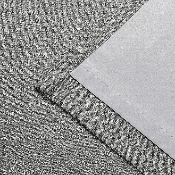 Vision Home Charcoal Grey Pinch Pleated Full Blackout Curtains Room Darkening Window Curtains for Living Room Bedroom Thermal Insulated Pinch Pleated Drapes with Hooks Back Tab 2 Panel 40" Wx102 L